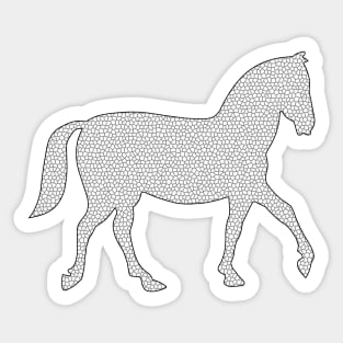 Horse - geometric pattern - gray and white. Sticker